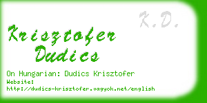 krisztofer dudics business card